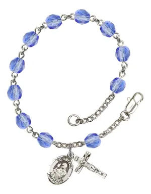 St. Clare of Assisi Custom Birthstone Rosary Bracelet