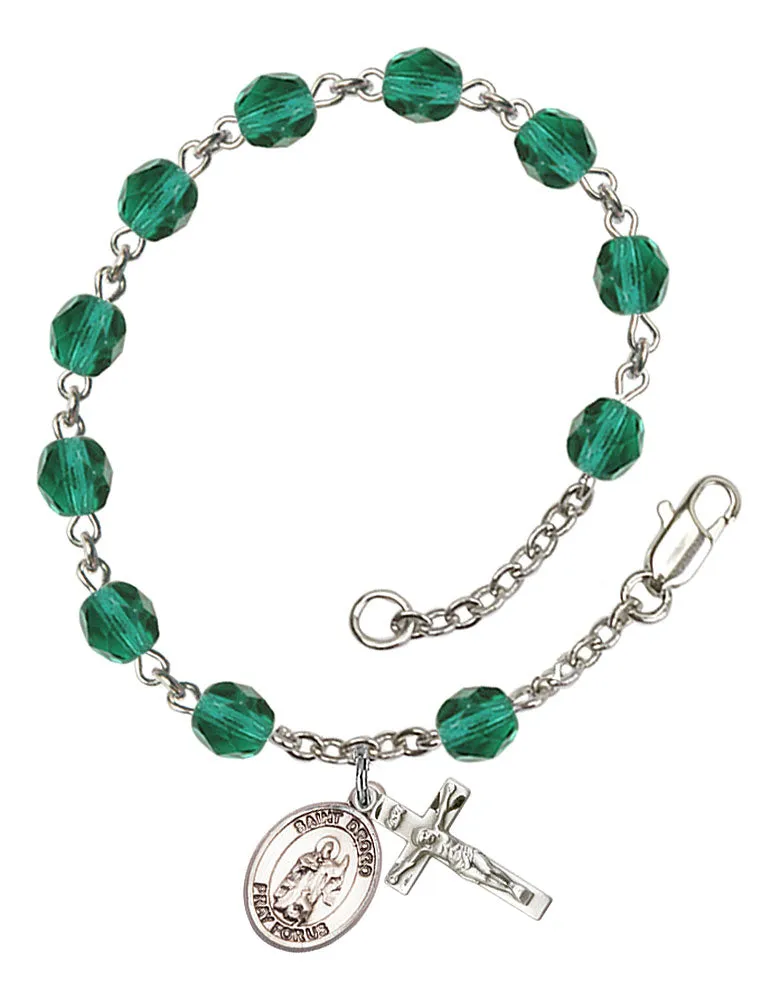 St. Drogo Custom Birthstone Rosary Bracelet