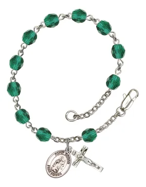 St. Drogo Custom Birthstone Rosary Bracelet