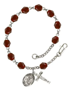 St. Fiacre Custom Birthstone Rosary Bracelet