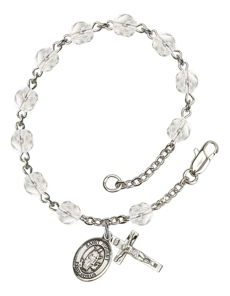 St. Hubert of Liege Custom Birthstone Rosary Bracelet