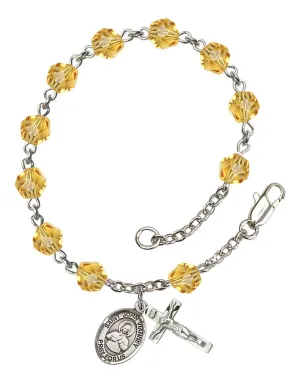 St. John Vianney Custom Birthstone Rosary Bracelet
