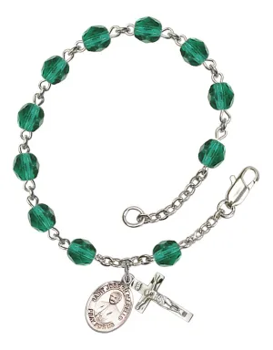 St. Joseph Marello Custom Birthstone Rosary Bracelet