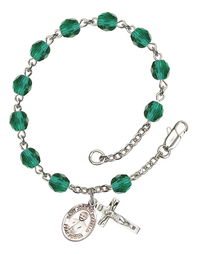 St. Joseph Marello Custom Birthstone Rosary Bracelet