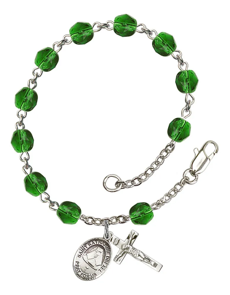 St. Katharine Drexel Custom Birthstone Rosary Bracelet
