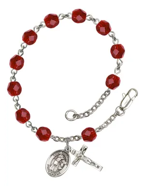 St. Sebastian Custom Birthstone Rosary Bracelet
