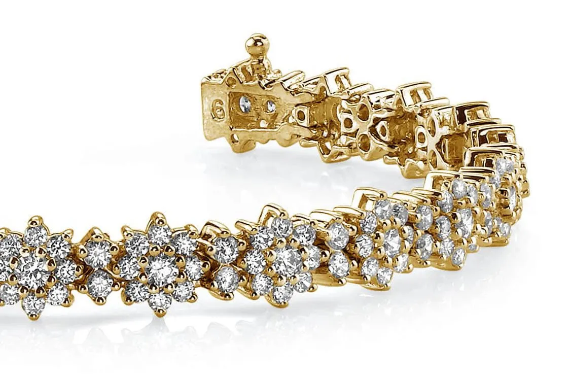 Starburst Red Carpet Bracelet Lab-Grown Diamond with 7.03 ct.(finished) 1.8mm, 2.1mm, 2.8mm