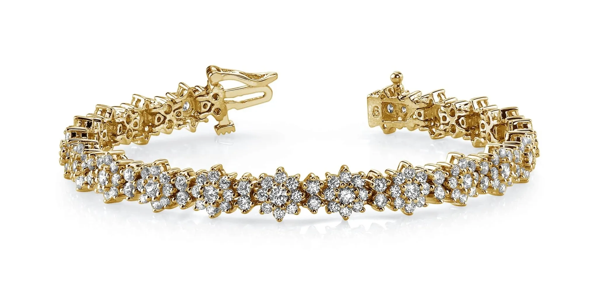 Starburst Red Carpet Bracelet Lab-Grown Diamond with 7.03 ct.(finished) 1.8mm, 2.1mm, 2.8mm
