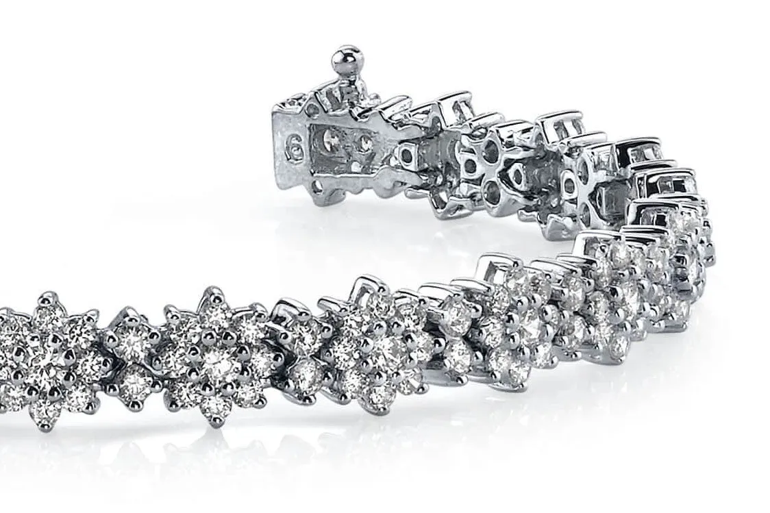 Starburst Red Carpet Bracelet Lab-Grown Diamond with 7.03 ct.(finished) 1.8mm, 2.1mm, 2.8mm