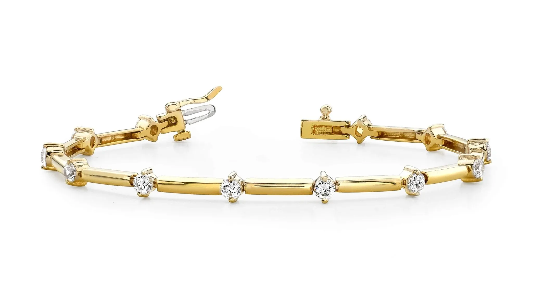 Starburst Solid Link Diamond Bracelet with 0.48 ct.(finished) 2.2mm