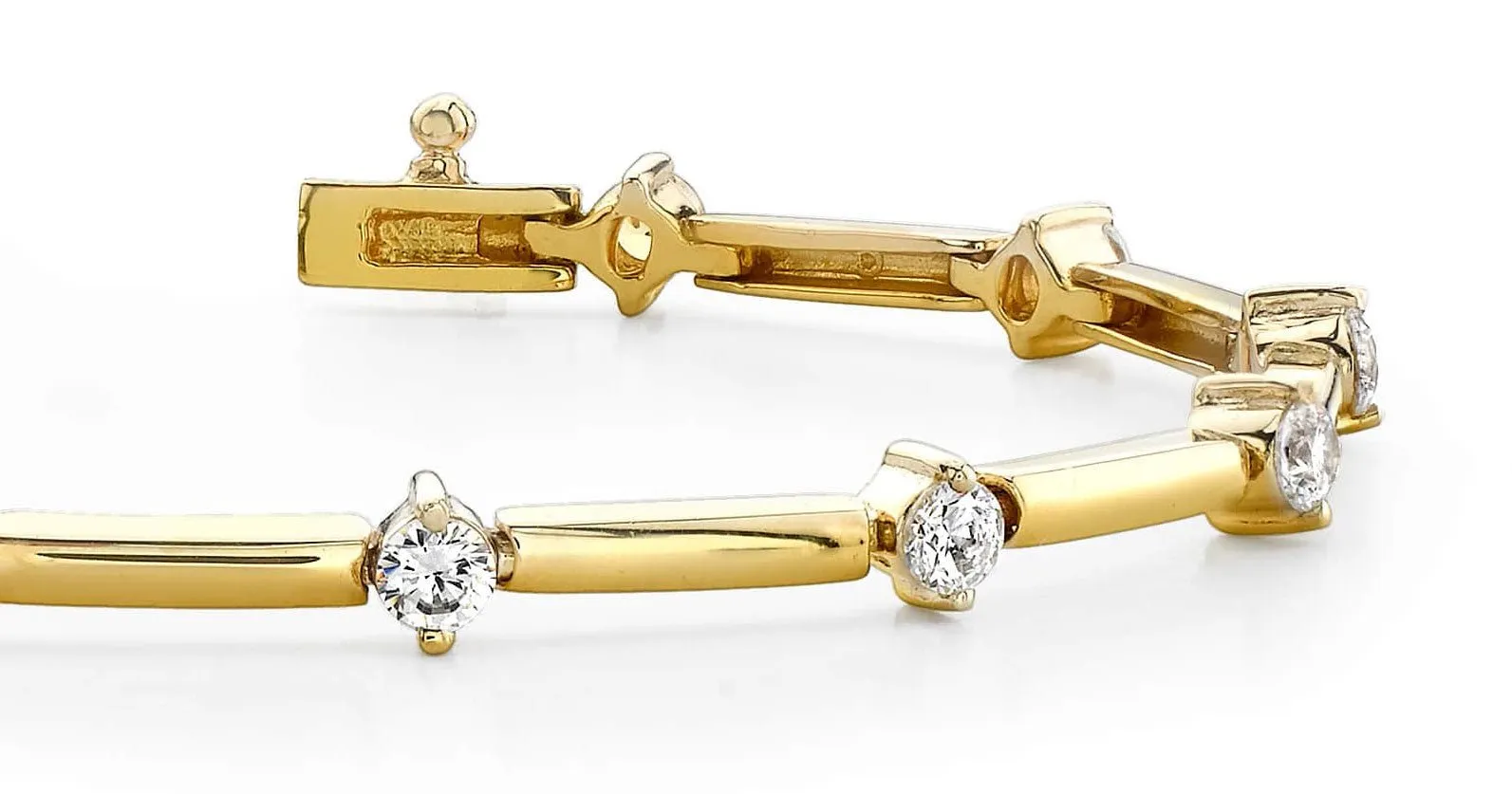 Starburst Solid Link Diamond Bracelet with 0.48 ct.(finished) 2.2mm