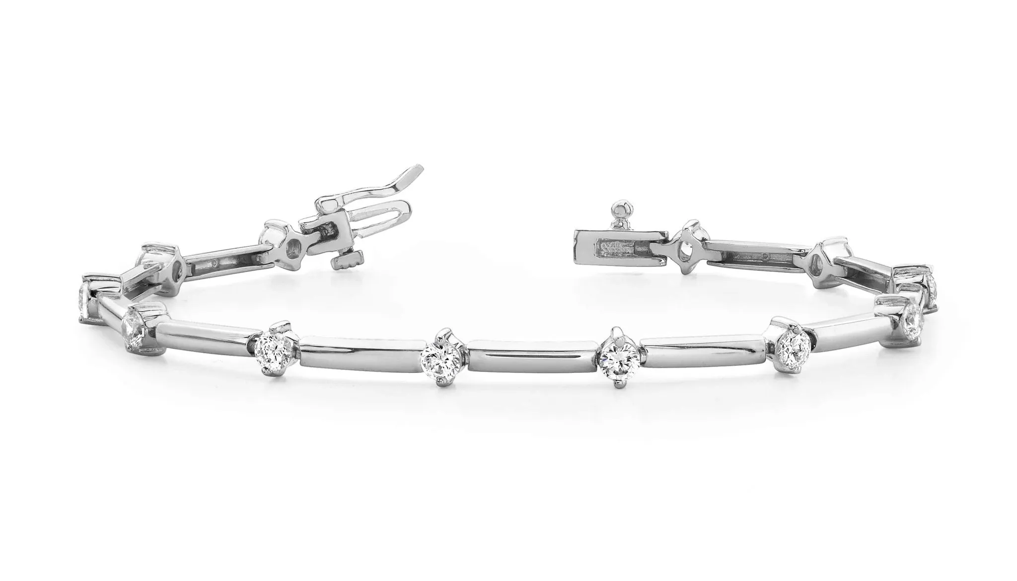 Starburst Solid Link Diamond Bracelet with 0.48 ct.(finished) 2.2mm