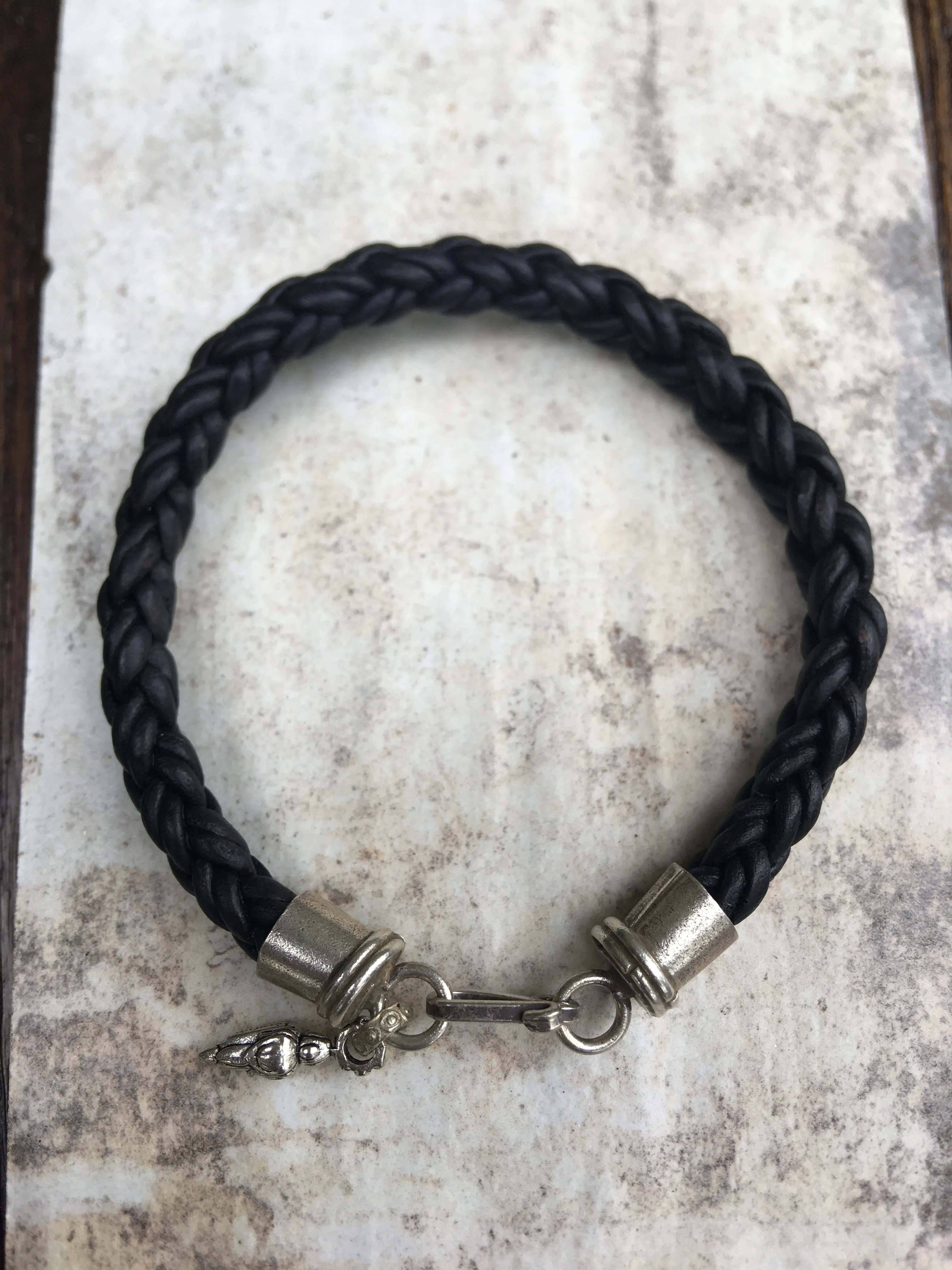 Sterling and Braided Leather Bracelet