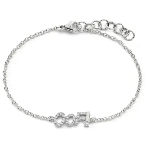 Sterling Silver and White Sapphire “OOF” Bracelet