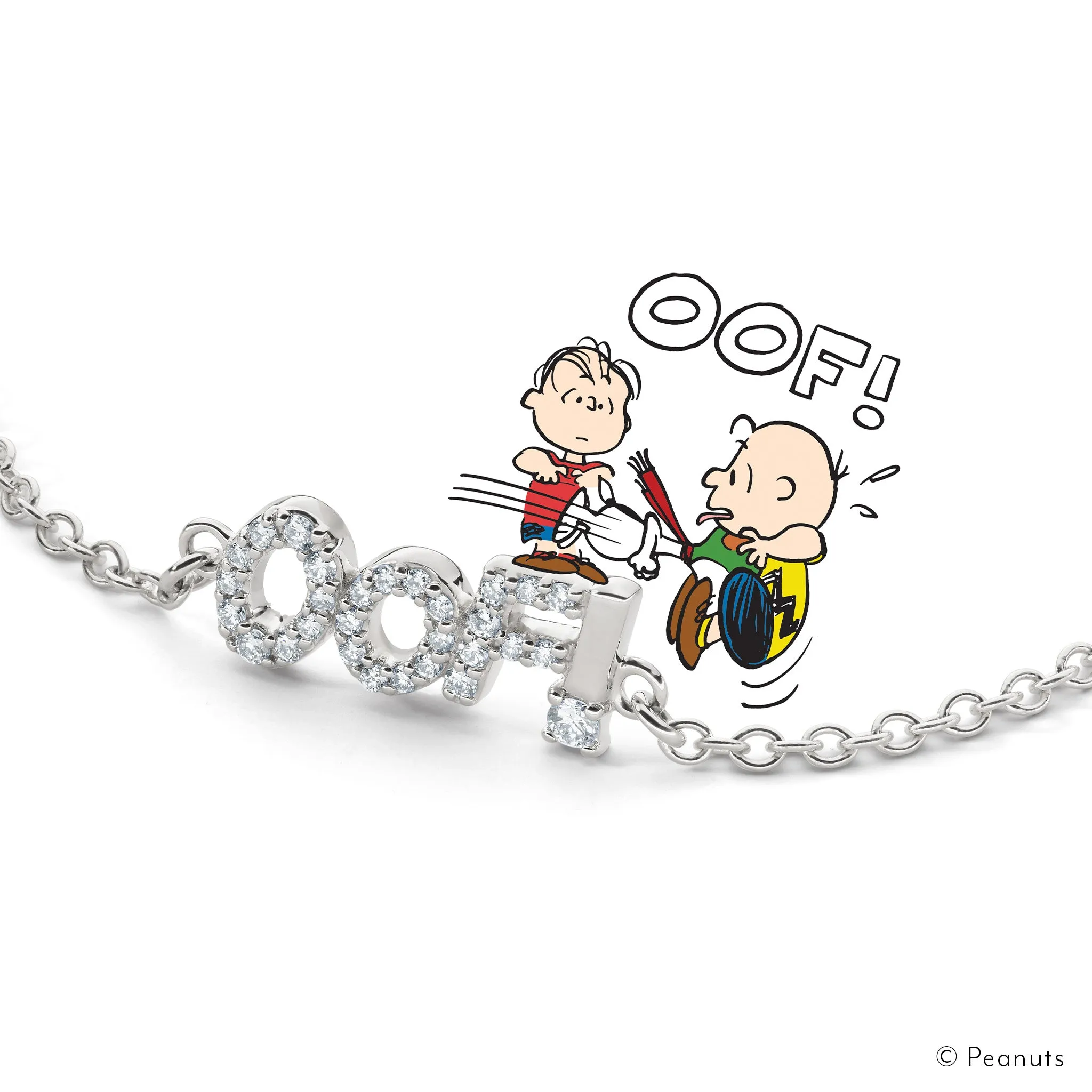 Sterling Silver and White Sapphire “OOF” Bracelet