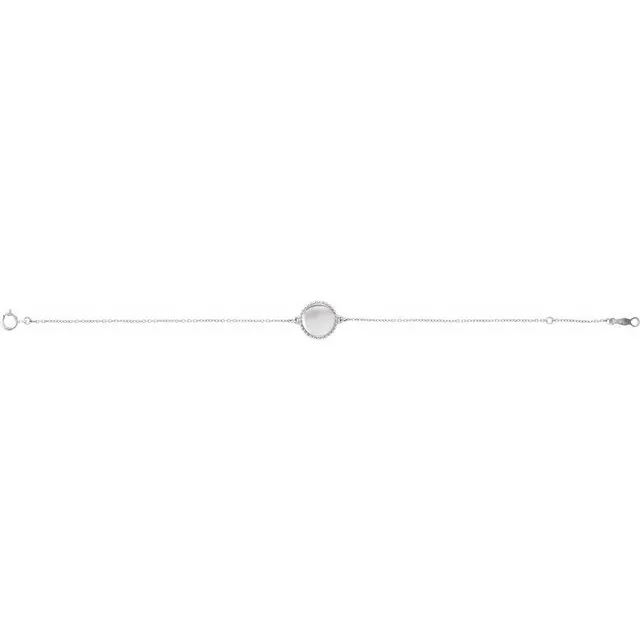 Sterling Silver Beaded 6.5-7.5" Bracelet