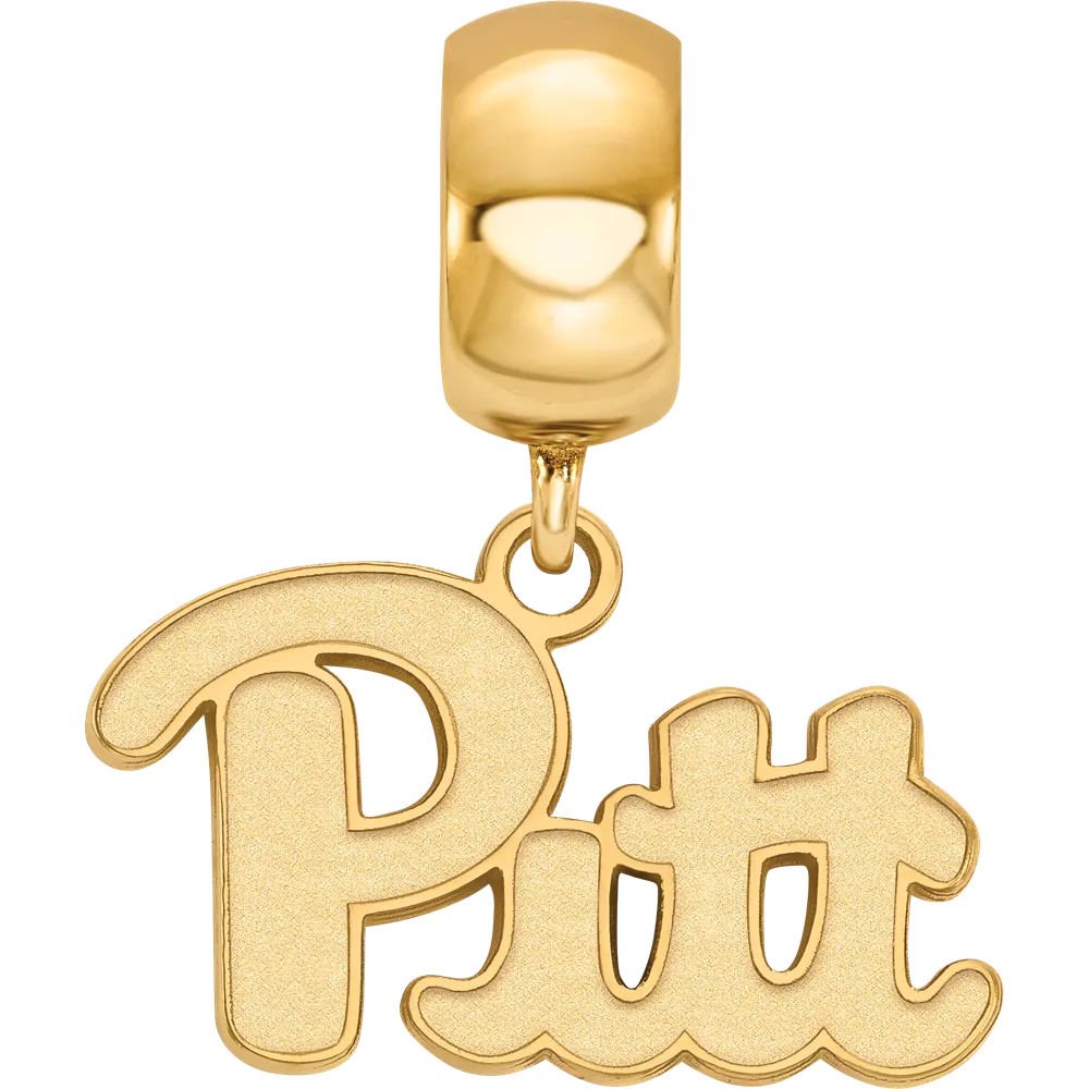 Sterling Silver Gold-plated LogoArt University of Pittsburgh Small Dangle Bead Charm