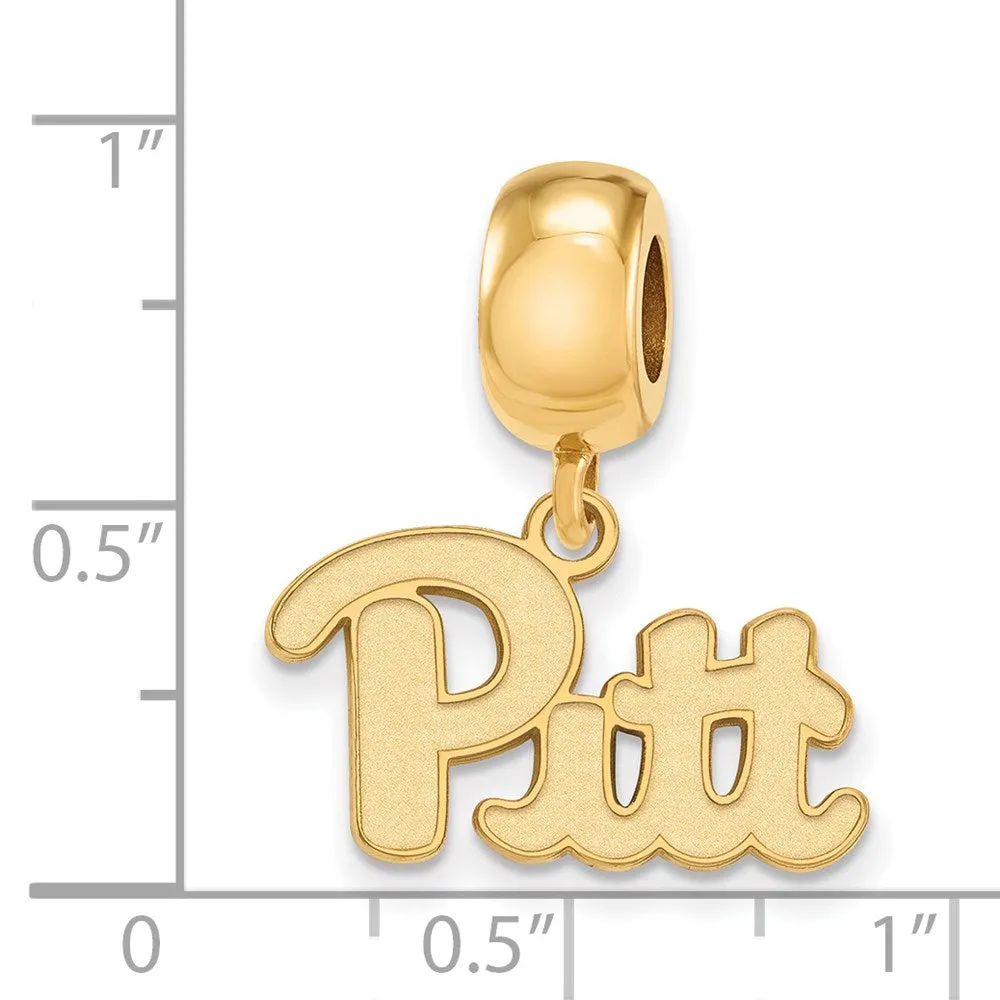 Sterling Silver Gold-plated LogoArt University of Pittsburgh Small Dangle Bead Charm