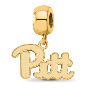 Sterling Silver Gold-plated LogoArt University of Pittsburgh Small Dangle Bead Charm
