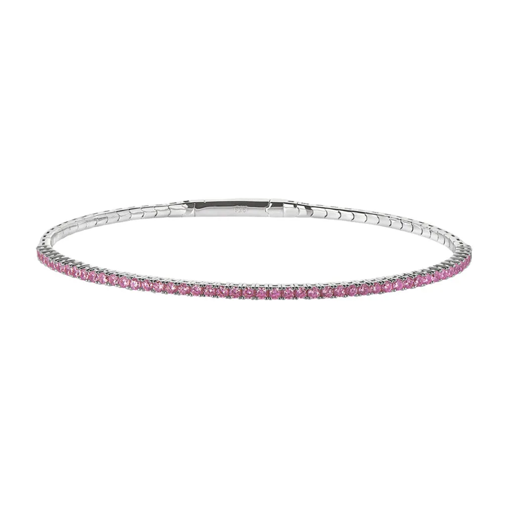 Sterling Silver October Birthstone Flex Bracelet
