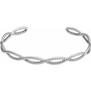 Sterling Silver Rope Cuff Bracelet