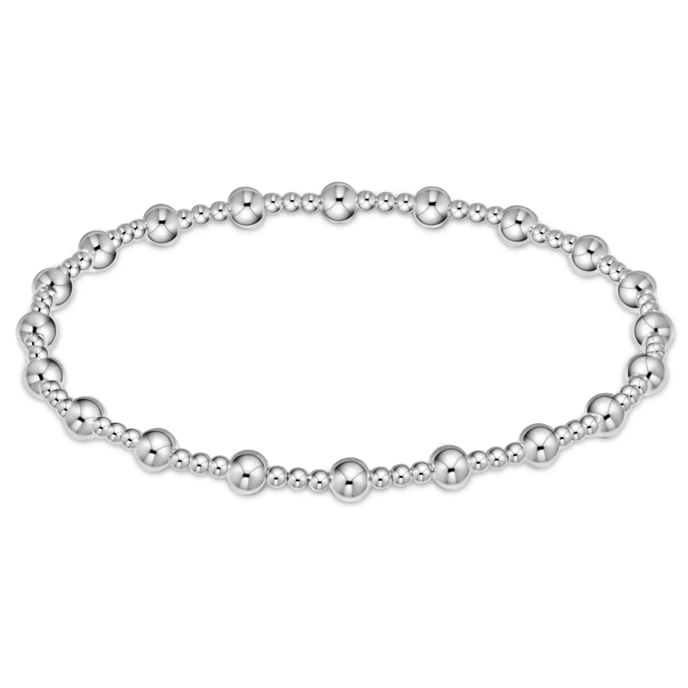 Sterling Silver Sincerity Pattern 4mm Bead Bracelet