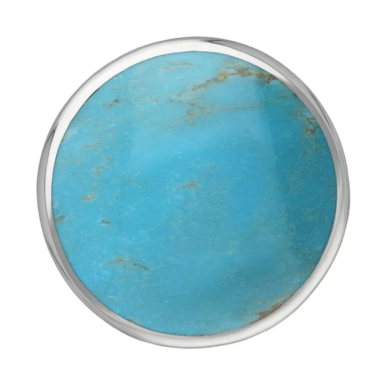 Sterling Silver Turquoise Queen's Jubilee Hallmark Large Round Ring D