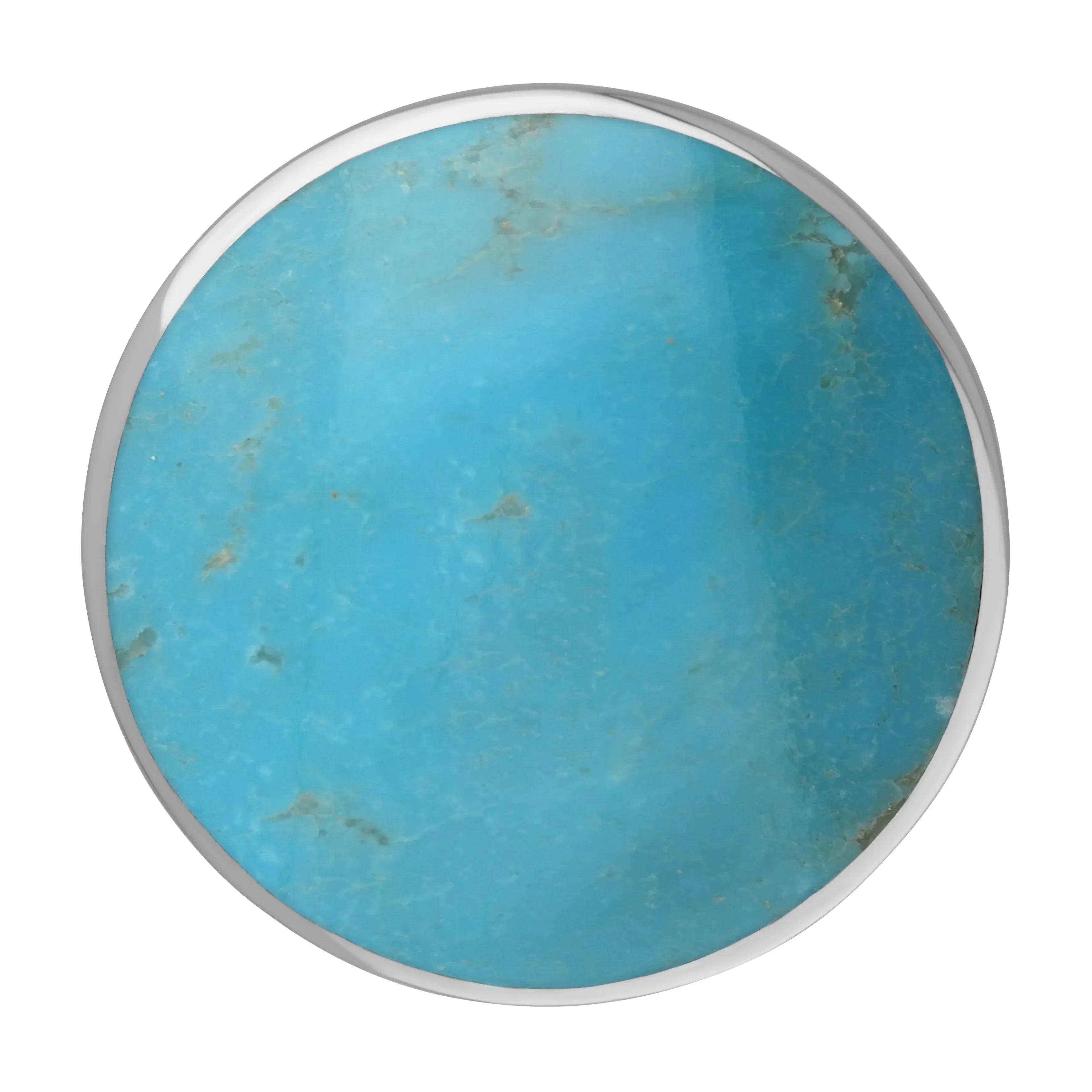 Sterling Silver Turquoise Queen's Jubilee Hallmark Medium Round Ring D