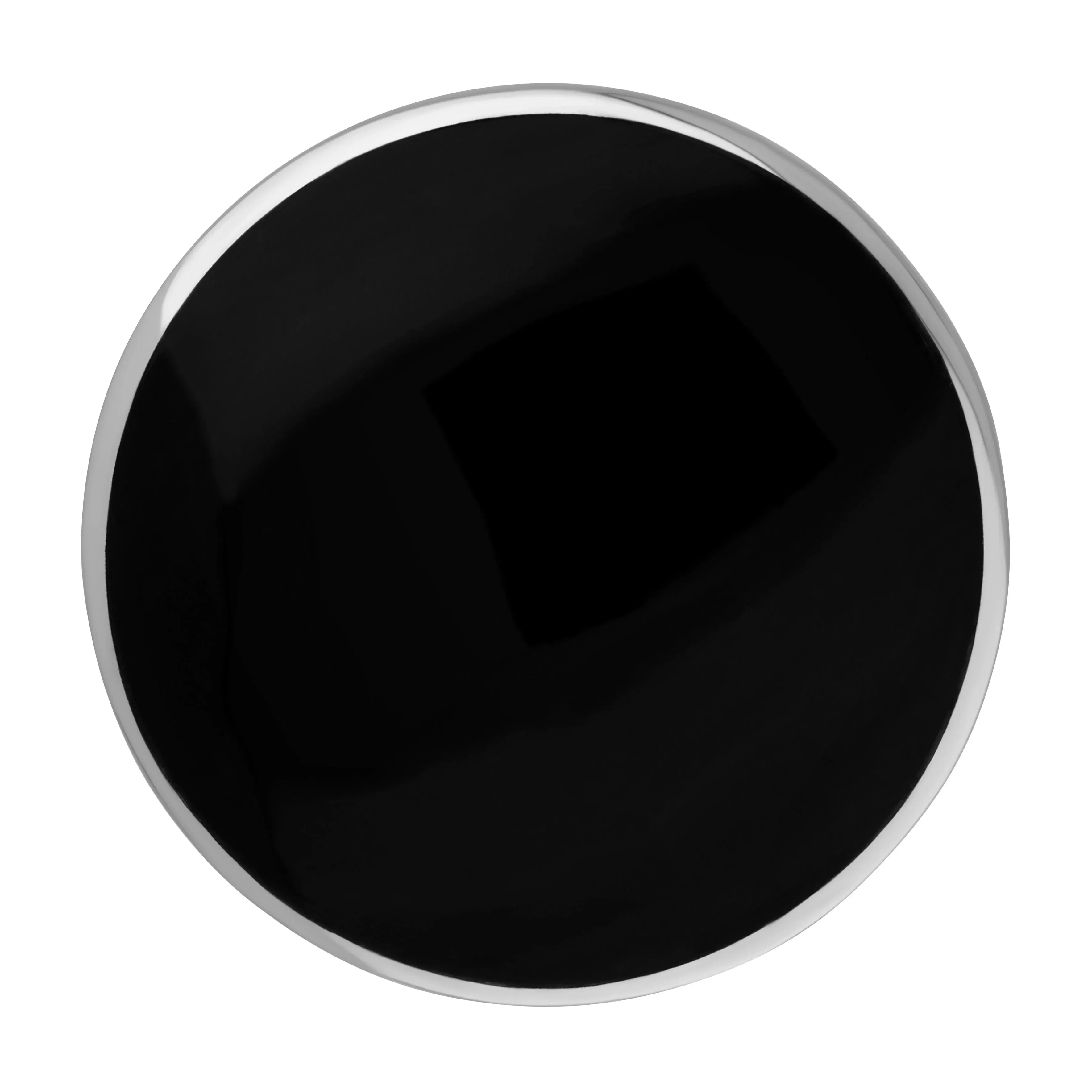 Sterling Silver Whitby Jet Queen's Jubilee Hallmark Medium Round Ring D