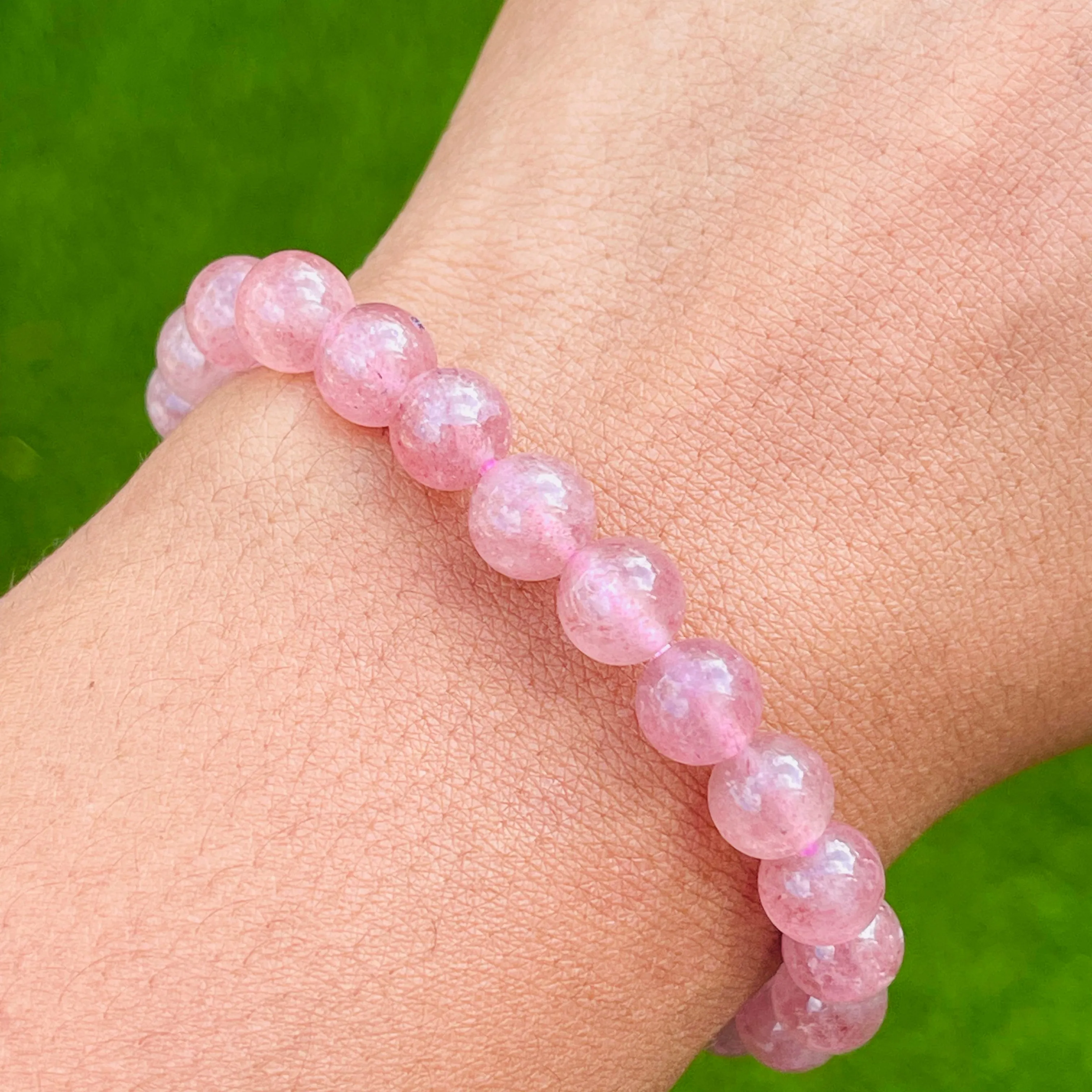 Strawberry Quartz Bracelet - 8mm Round