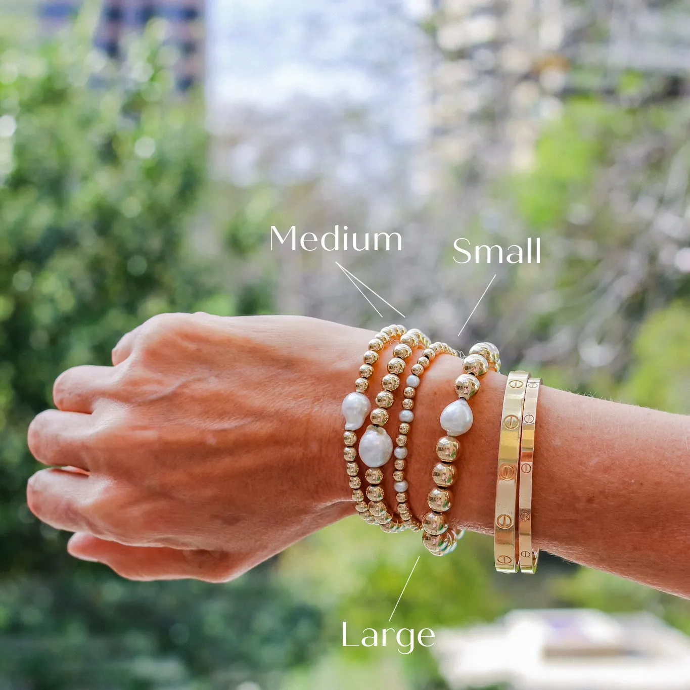 Styled Set: Three Small Gold-Filled Bracelets