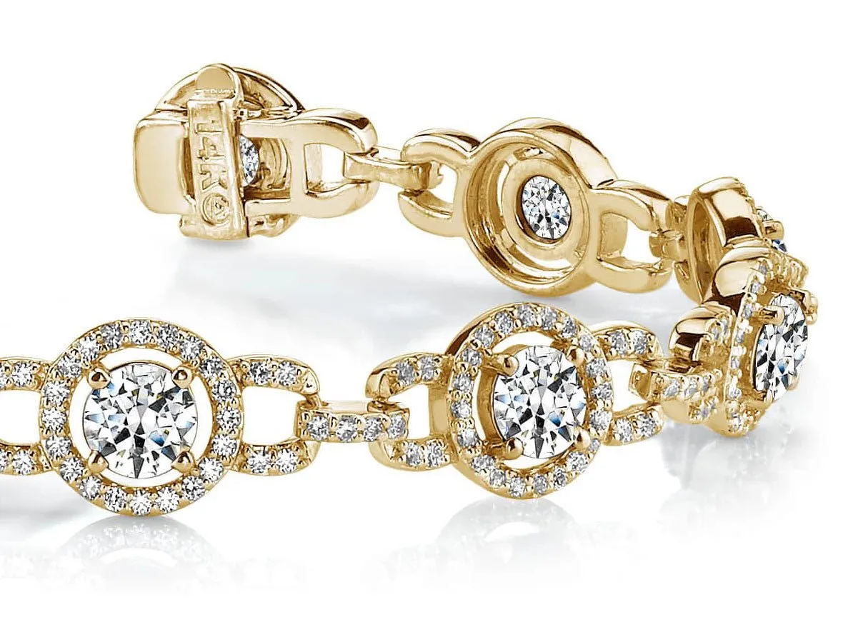 Stylish Circles Lab-Grown Diamond Bracelet with 4.98 ct.(finished) 1.1mm, 4mm