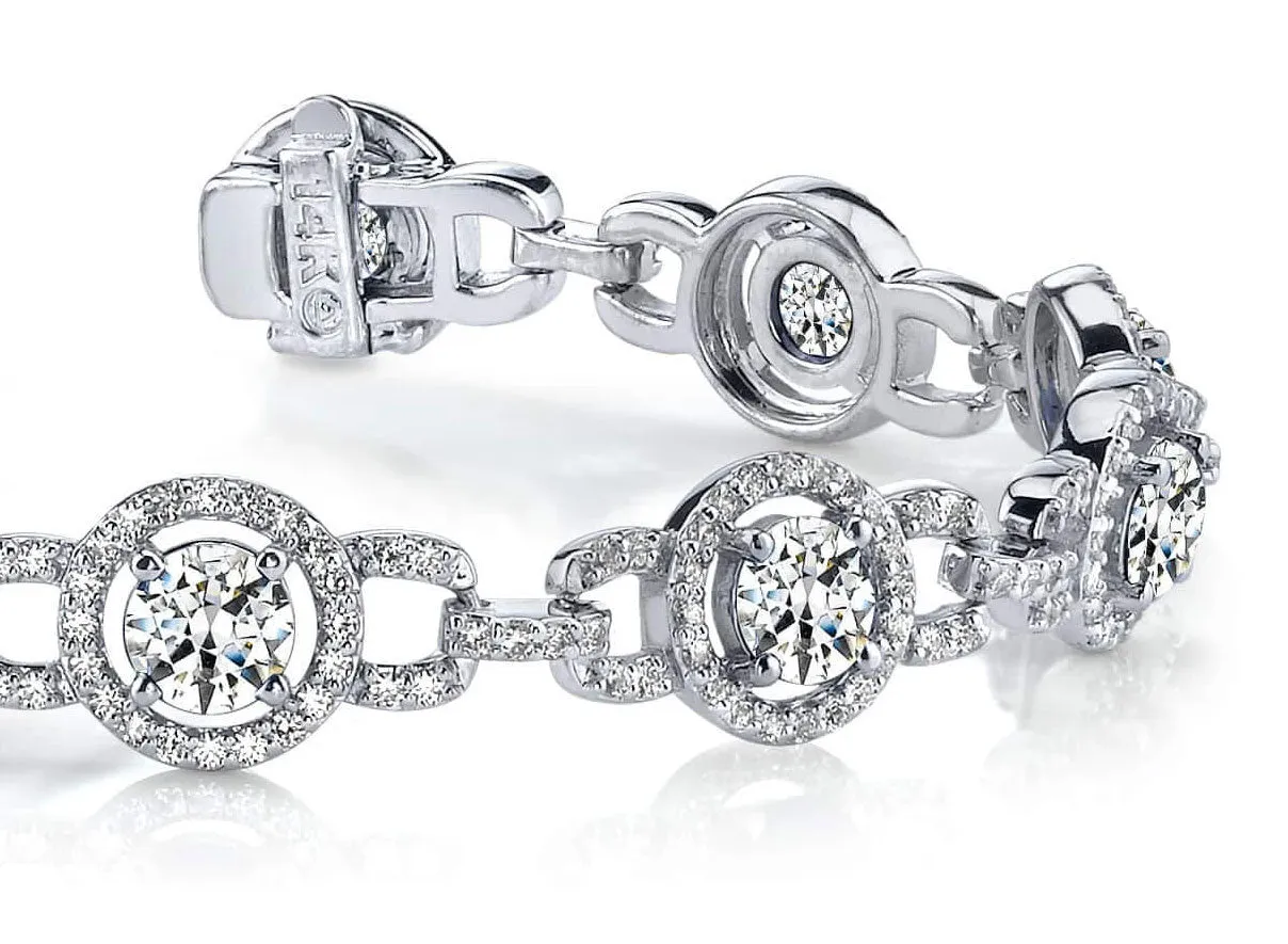 Stylish Circles Lab-Grown Diamond Bracelet with 4.98 ct.(finished) 1.1mm, 4mm