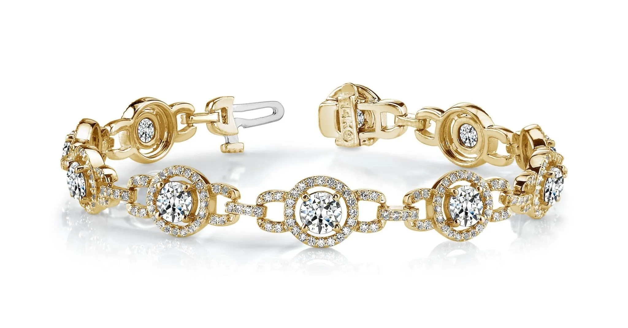 Stylish Circles Lab-Grown Diamond Bracelet with 4.98 ct.(finished) 1.1mm, 4mm