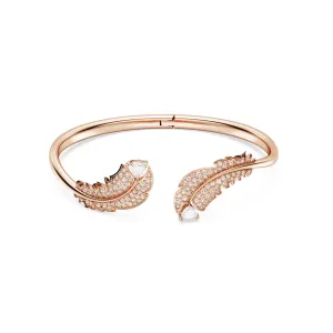 Swarovski Nice Rose Tone Feather Bangle