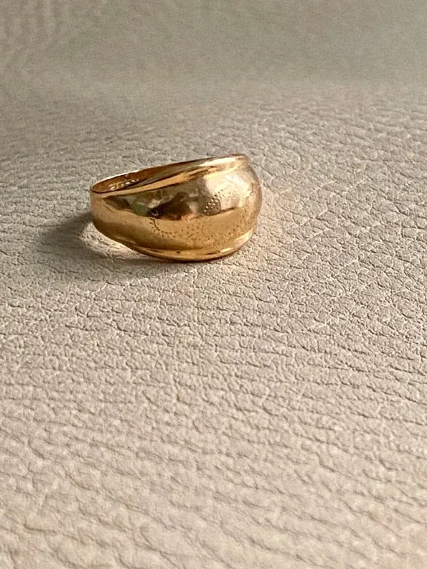 Swedish vintage 1976 cigar band ring in solid 18k gold - ring size 7.75