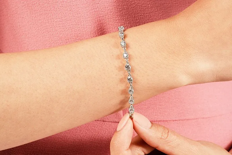 Sweetheart Chain Link Diamond Tennis Diamond Bracelet with 1.41 ct.(finished) 2.3mm