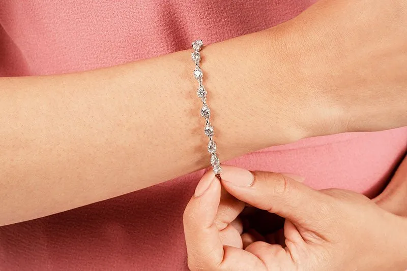 Sweetheart Chain Link Diamond Tennis Diamond Bracelet with 1.41 ct.(finished) 2.3mm