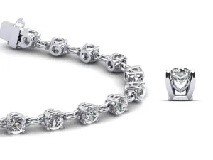 Sweetheart Chain Link Diamond Tennis Diamond Bracelet with 1.41 ct.(finished) 2.3mm