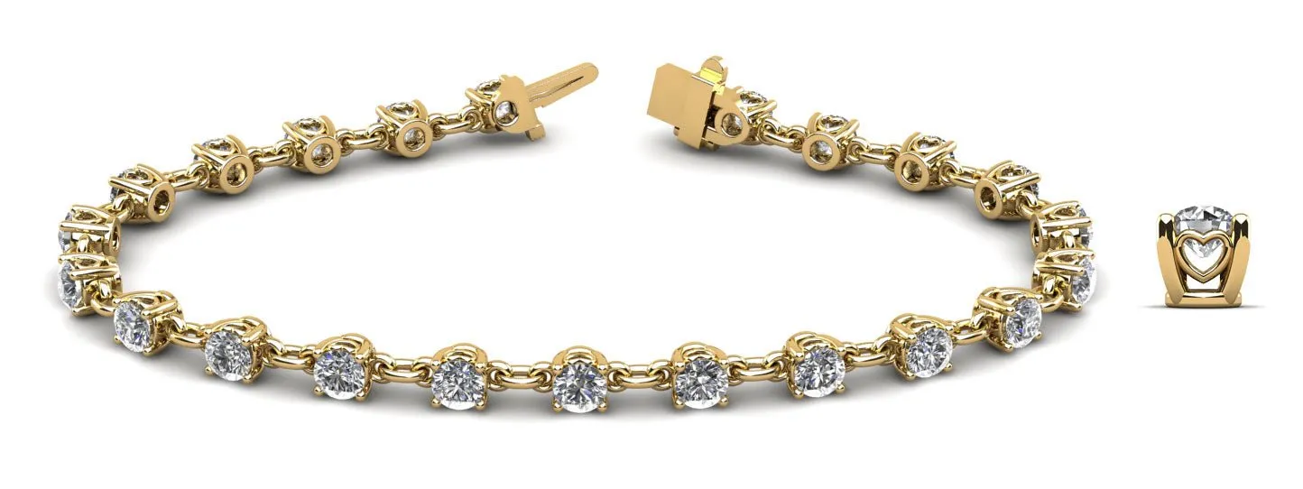 Sweetheart Chain Link Diamond Tennis Diamond Bracelet with 1.41 ct.(finished) 2.3mm