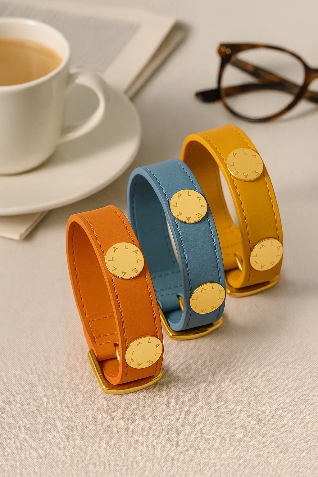 TACHAS Blue Leather