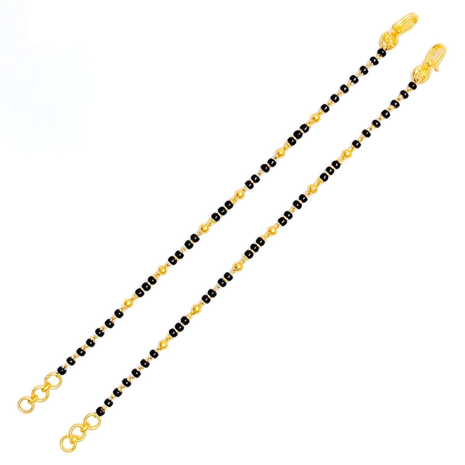 Tasteful Lovely 22k Gold Black Bead Baby Bracelets