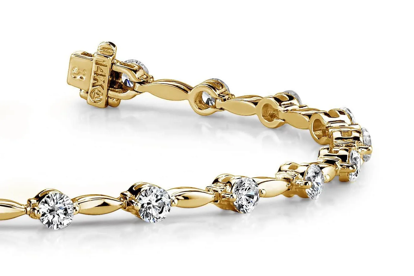 Teardrop Link Lab-Grown Diamond Bracelet with 0.99 ct.(finished) 2mm