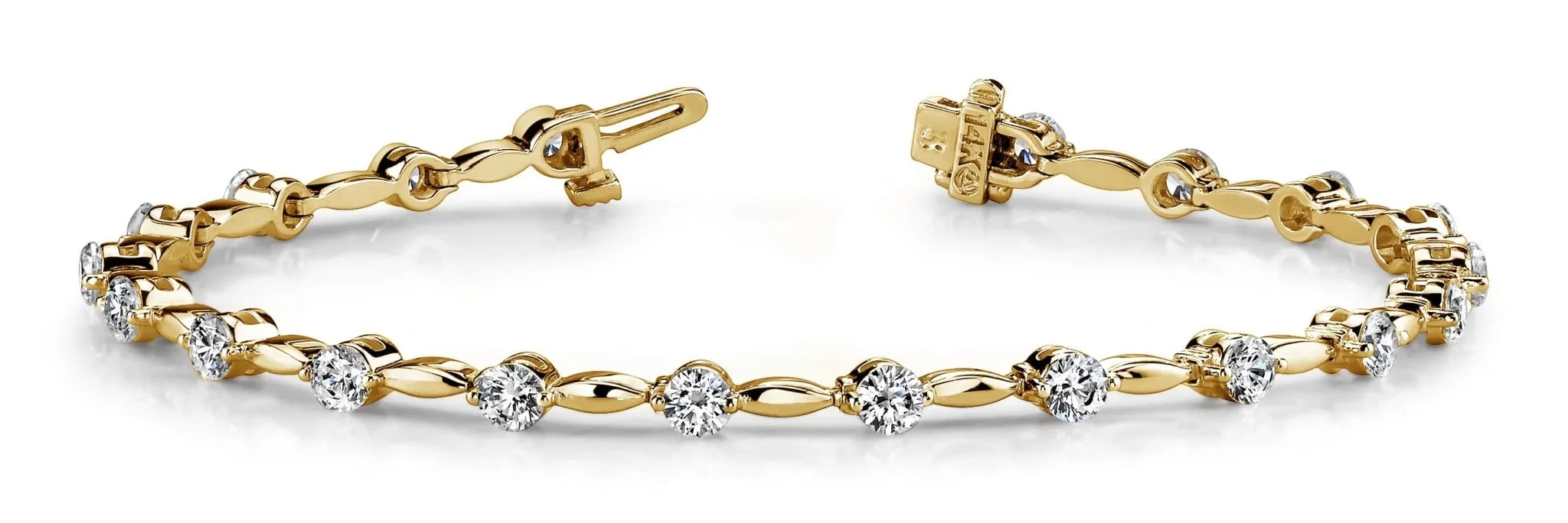 Teardrop Link Lab-Grown Diamond Bracelet with 0.99 ct.(finished) 2mm