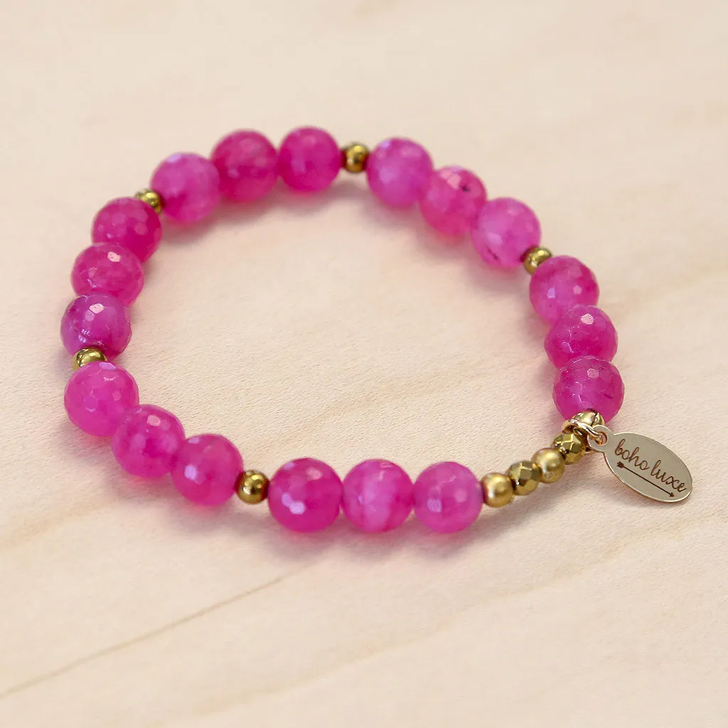 The Kyla - Fuchsia Jade Bracelet
