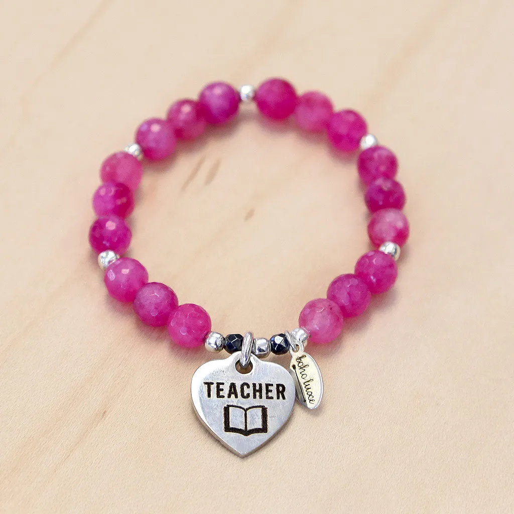 The Kyla - Fuchsia Jade Bracelet