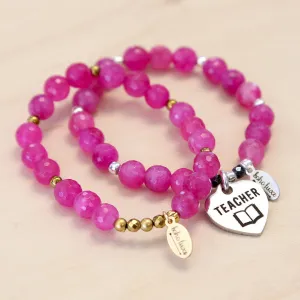 The Kyla - Fuchsia Jade Bracelet