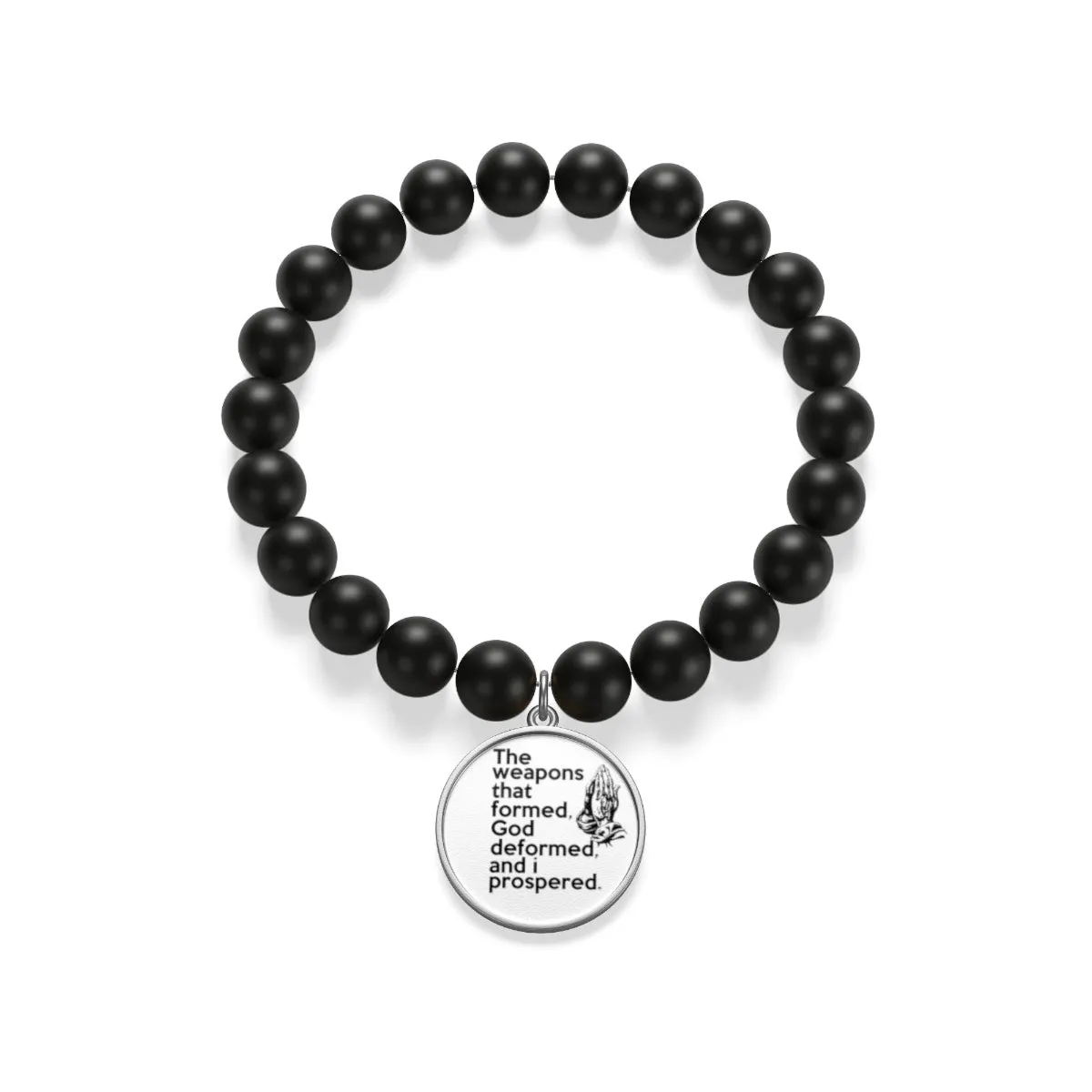 The Weapons That Formed (praying hands) ...sacred reminder everyday Matte Onyx Bracelet