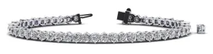 Three Prong Alternating Lab-Grown Diamond Tennis Bracelet with 8.80 ct.(finished) 3.75mm