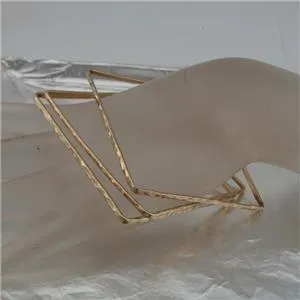 Three Square Bangle Bracelet 14k yellow Gold F Handmade Art Hadar Designers (V)